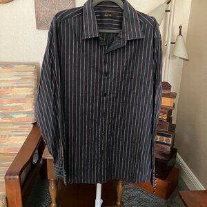 Men’s Sz. XXL Tasso Elba Long Sleeve Button-Down Stiped Dress Shirt
